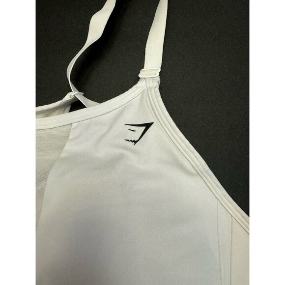 Gymshark White Mesh Neckline Sports Bra High Support Size XXL - Picture 2 of 7